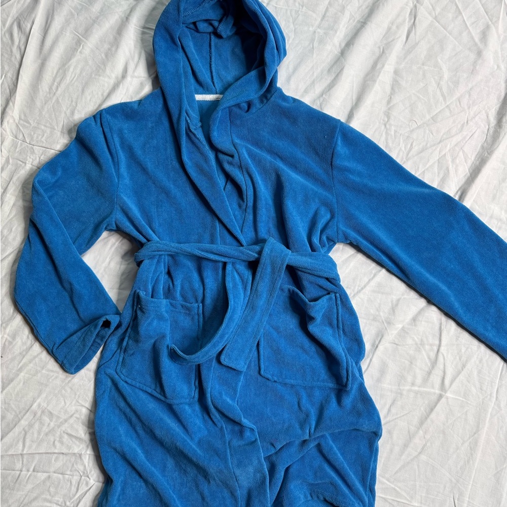 Cozy Blue Hooded Robe